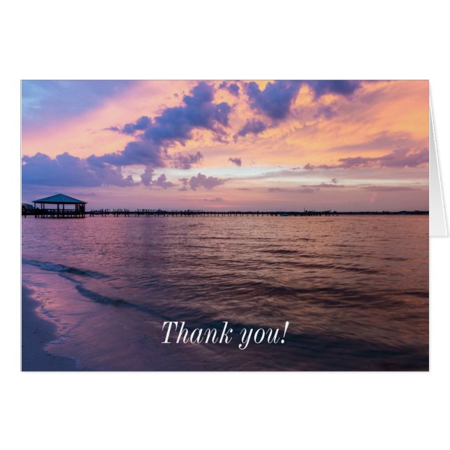 Navarre Beach Magic Hour Sunset Danke-Card (Vorderseite (Horizontal))