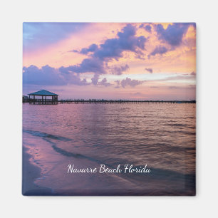 Navarre Beach Magie Heure Purple Sunset Magnet