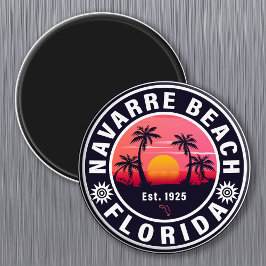 Navarre Florida Beach Retro Sunset Palm Trees 60er Magnet