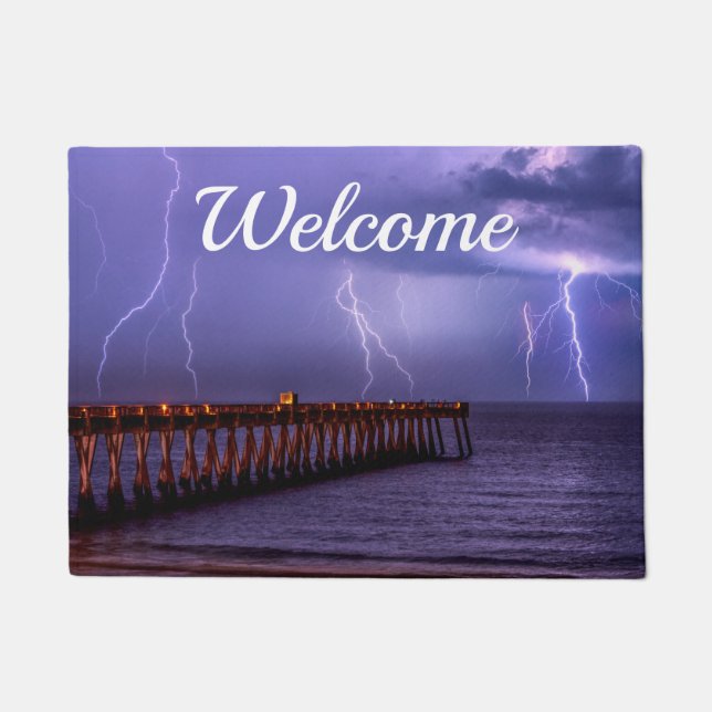 Navarre Florida Blitze Sturm Willkommen Doormat Fußmatte (Vorderseite)