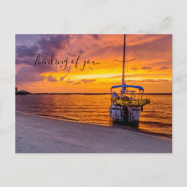 Navarre Florida Feuer Sonnenuntergang Denken Sie a Postkarte (Vorderseite)