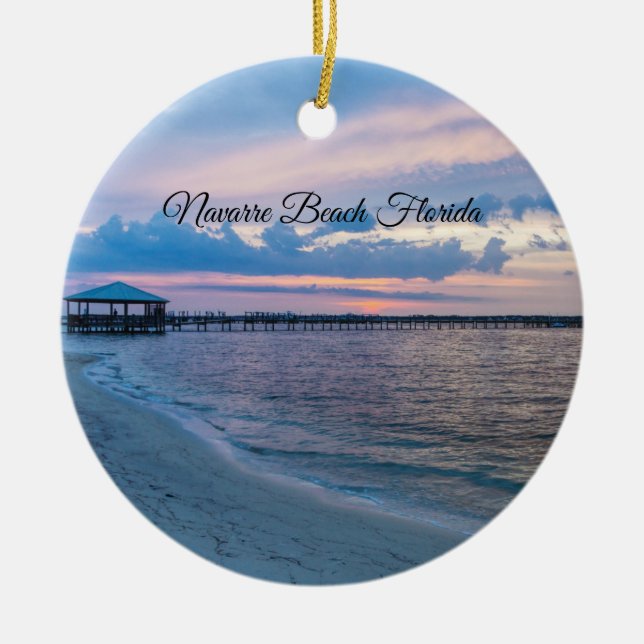 Navarre Père Noël Rosa Sunset Circle Ornement (Devant)