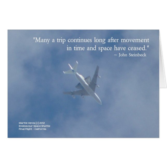 Navette spatiale Endeavour | Carte des mots célèbr (Devant Horizontal)