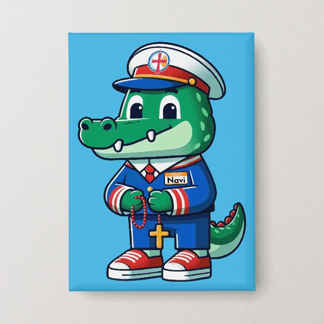 NAVI der Alligator Pin Button (Vorderseite)