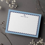 NAVI & DUSTIGES BLAU Klassischer Monogramm-Doppelr Mitteilungskarte<br><div class="desc">Erhalten Sie einen professionellen Look mit unseren formellen und eleganten personalisierten Briefpapier-Flatcards mit Ihrem Monogramm und Ihrem Namen darunter in Sans Serif-Schriftart, kombiniert mit eleganter Open-Face-Schriftart, umrahmt von einem schicken navyblauen Doppelrahmen auf einem staubblauen Hintergrund. Die Monogramm-Initialen und der Name können leicht personalisiert werden, ebenso wie die Farbe, um ein...</div>