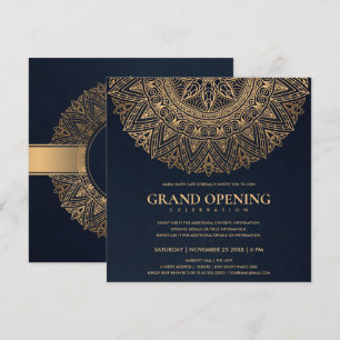 NAVI-GOLD-KLASSISCHES ORNAT-MANDALA-GROSSERÖFFNUNG EINLADUNG