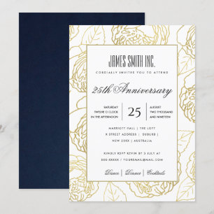 NAVI GOLD WEISS ROSE BLUMEN FIRMENPARTY EVENT EINLADUNG