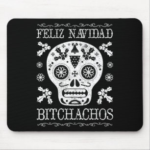 Navidad Bitchachos Funny Christmas Skull Meme Gesc Mousepad