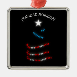 Navidad Boricua Puerto Rico Merry Xmas Ornament Aus Metall