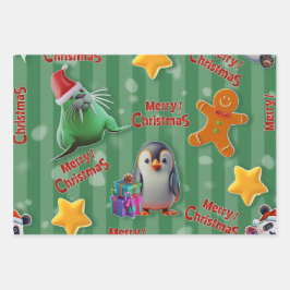 Navidad Mágica: Amigos Animales en 3D Geschenkpapier Set