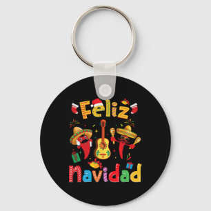 Navidad Mexican Fiesta Hot Pepper Guitar Xmas Teil Schlüsselanhänger