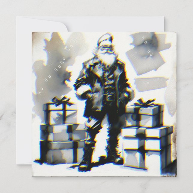 Navidad Punk (Santa postal). Karte (Vorderseite)