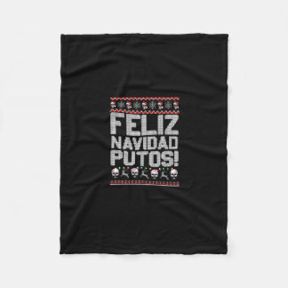 Navidad Putos Funny Mexican Ugly Christmas Party G Fleecedecke