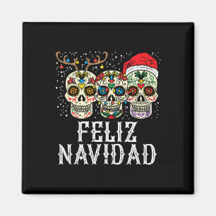 Navidad Sugar Skulls Reindeer Santa Mexican Christ Magnet