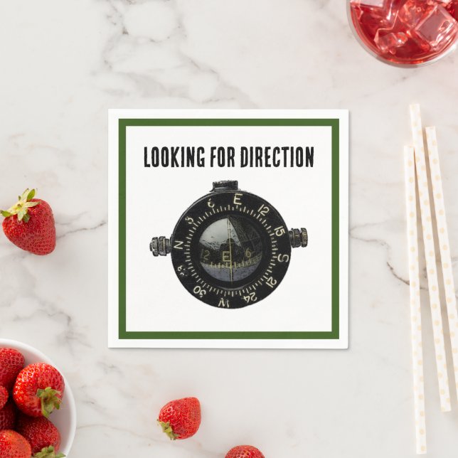 Navigation Adventure im militärischen Kompass Serviette (Beispiel)