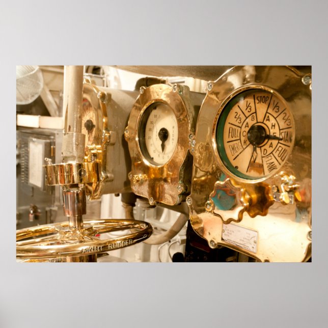 Navigational Gauges And Instruments On Submarine Poster (Vorne)