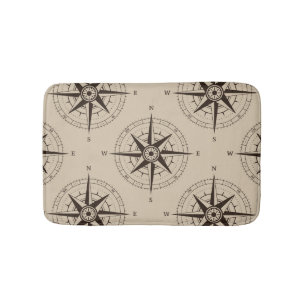 Navigations-Kompass-Muster Badematte