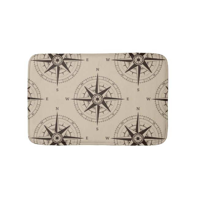 Navigations-Kompass-Muster Badematte (Vorderseite)