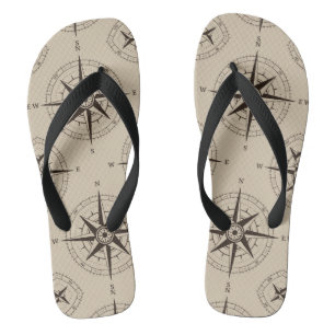Navigations-Kompass-Muster Flip Flops