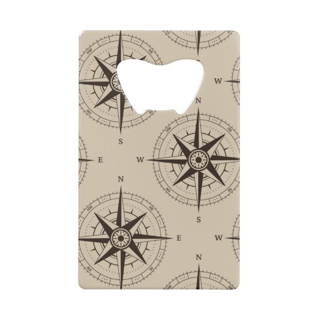 Navigations-Kompass-Muster Geldkarten Flaschenöffner (Vorderseite)