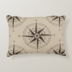 Navigationskompassmuster Zierkissen