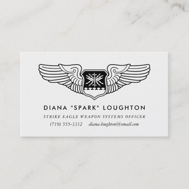 Navigator Wings Beruflich Aviator Business Card Visitenkarte (Vorderseite)