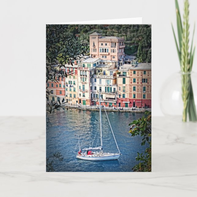 Naviguant à Portofino, carte de voeux de l'Italie (Devant)