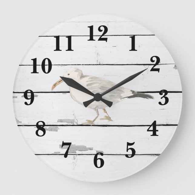 Navire Seagull Bird Beach Grande horloge (Recto)