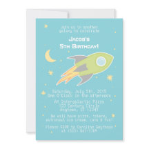 Navire spatial Rocket Cyborg Blue Invitations