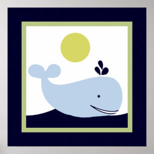 Navires Ahoy Mate/Nautical/Whale Wall Art Poster