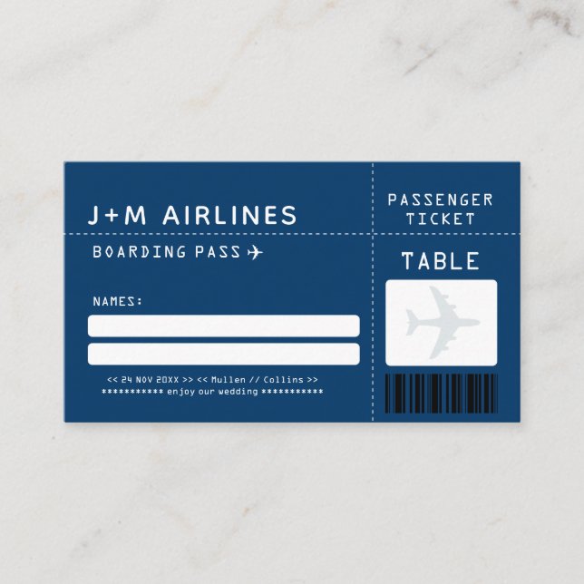 NAVUE Boarding Pass Escort/Sitzkarte Platzkarte (Vorderseite)