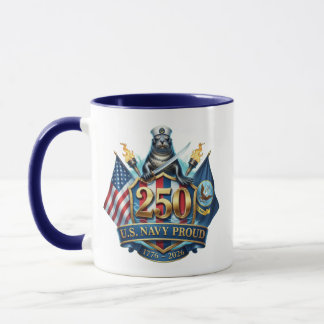Navy 250th Anniversary Coffee Mug