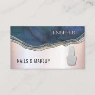 Navy agode Geode Chic Metallic Softpink Nagel Visitenkarte