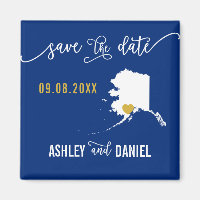 Navy Alaska Wedding Speichern Sie die Datumskarte