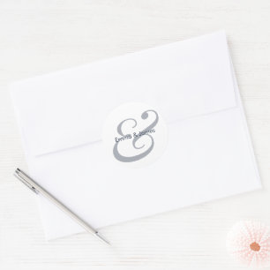 Navy Ampersand-Hochzeit Monogramm-Umschlag Runder Aufkleber