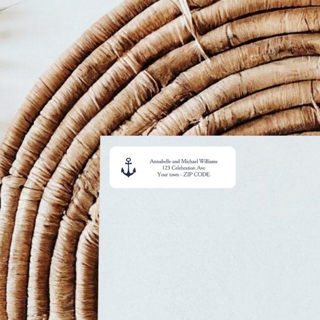 Navy Anchor Nautical Yacht Coastal WEDD-Adresse (Von Creator hochgeladen)