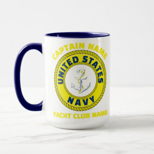 Navy Anchor nautischer Kapitän segelt Sommer Tasse