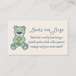 Navy and Mint Doodle Teddy Bear Book Request Begleitkarte