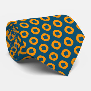 Navy and Orange Dot Circle Pattern  Neck Tie Krawatte