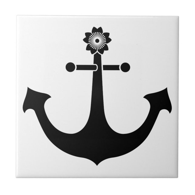 Navy-Anker Fliese (Vorderseite)