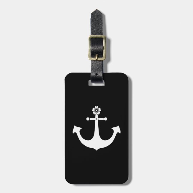 Navy-Anker Gepäckanhänger (Vorderseite vertikal)
