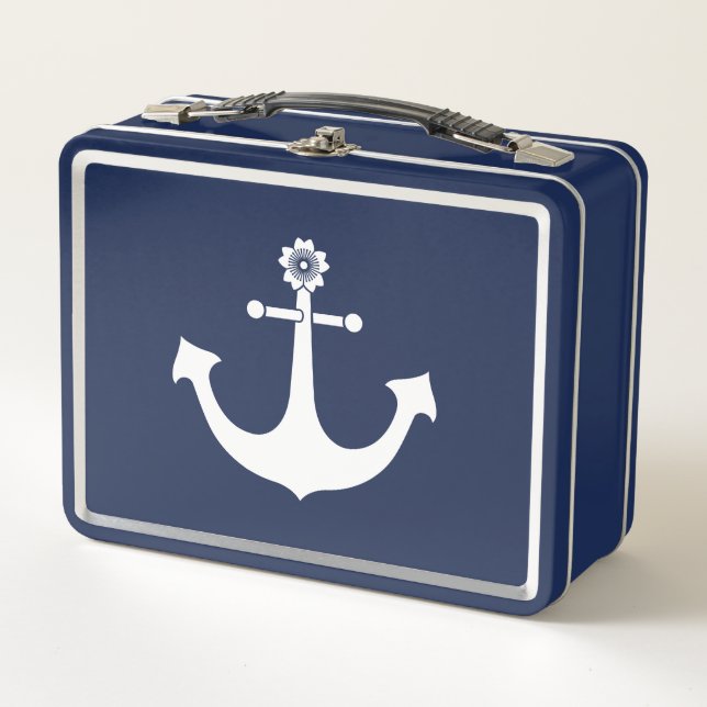 Navy-Anker Metall Lunch Box (Vorderseite)