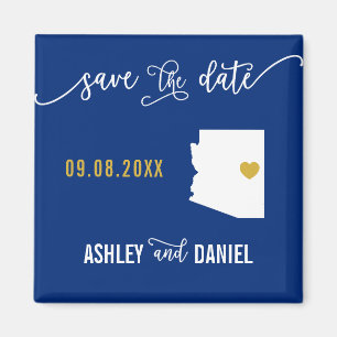 Navy Arizona Hochzeit Speichern Sie die Datumskart Magnet