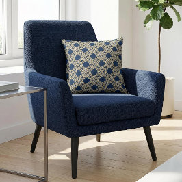 Navy Art Deco Interlaced Rope Pattern Kissen