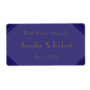 Navy Art Deco Posh Water Flasche Label