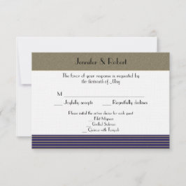 Navy Art Deco Posh Wedding Response Card RSVP Karte
