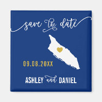 Navy Aruba Hochzeit Speichern Sie die Datumskarte