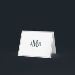 Navy auf White Monogram gefaltet Dankeschön Karte<br><div class="desc">Sauberes und knackiges klassisches Navy Blau auf weißen mit Monogramm Initialen gefaltet danke Karte (weiß innen leer) Großartig für Business Korrespondenz.</div>