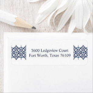 Navy Azulejo   Spanisches Fliesenmuster V3