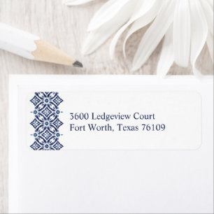 Navy Azulejo   Spanisches Muster V2